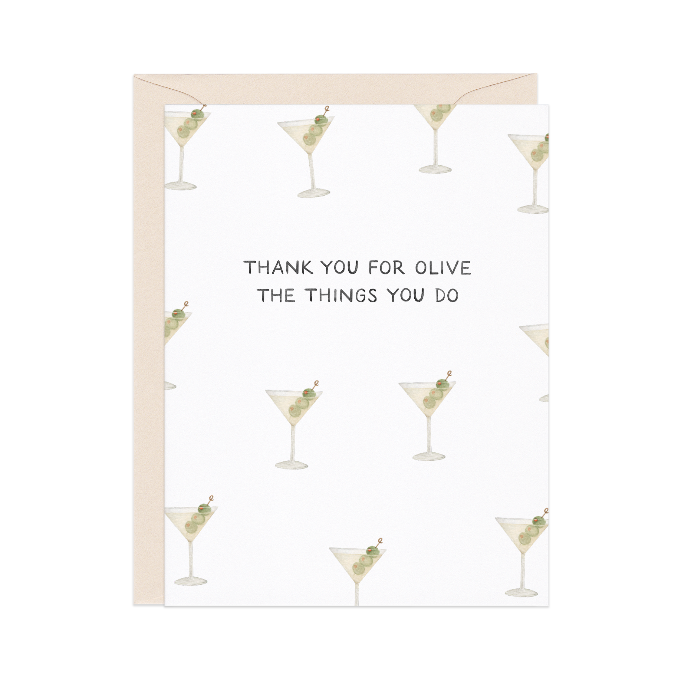 Olive The Things Martini Thank You Card