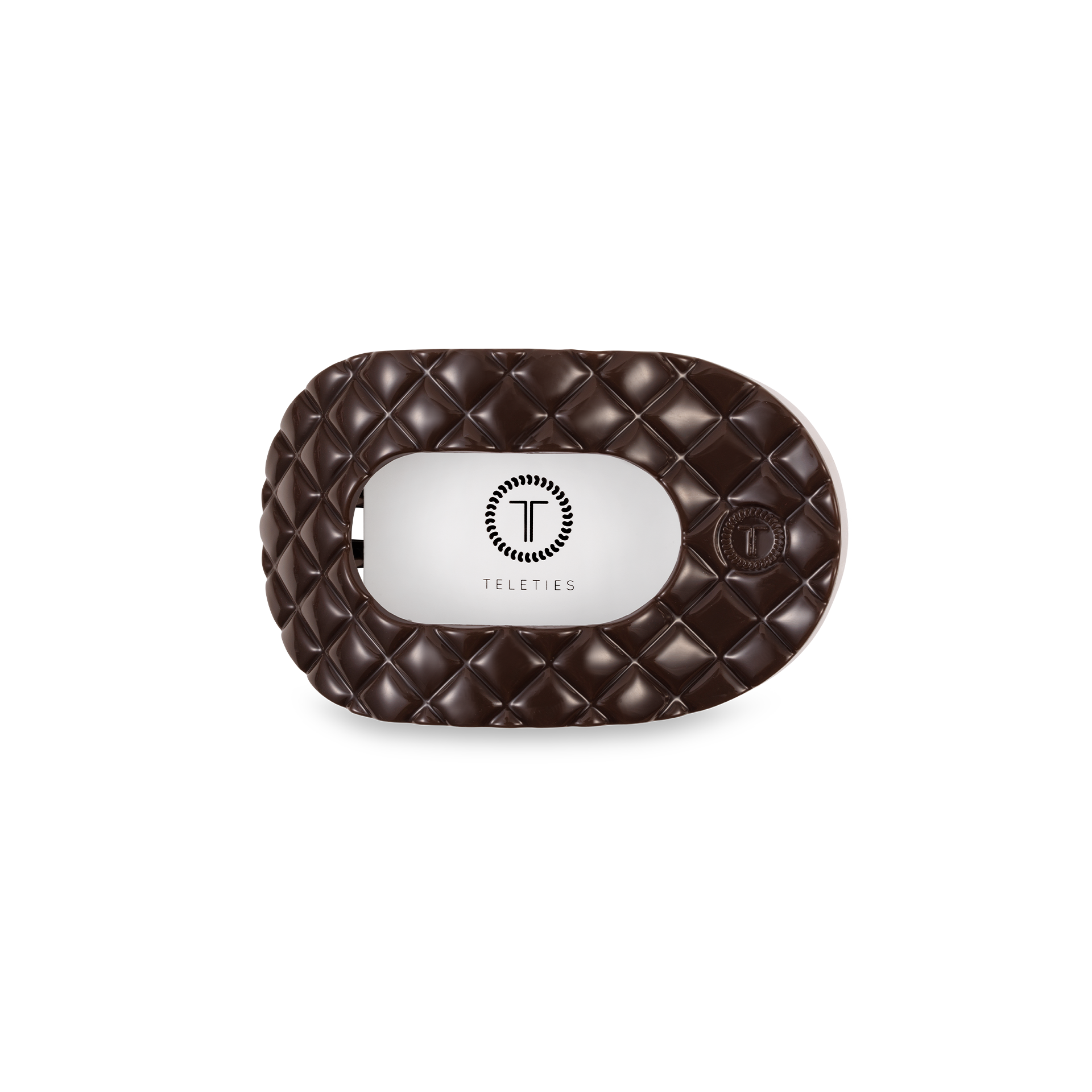 Quilted Truly Taupe Flat Round Hair Clip