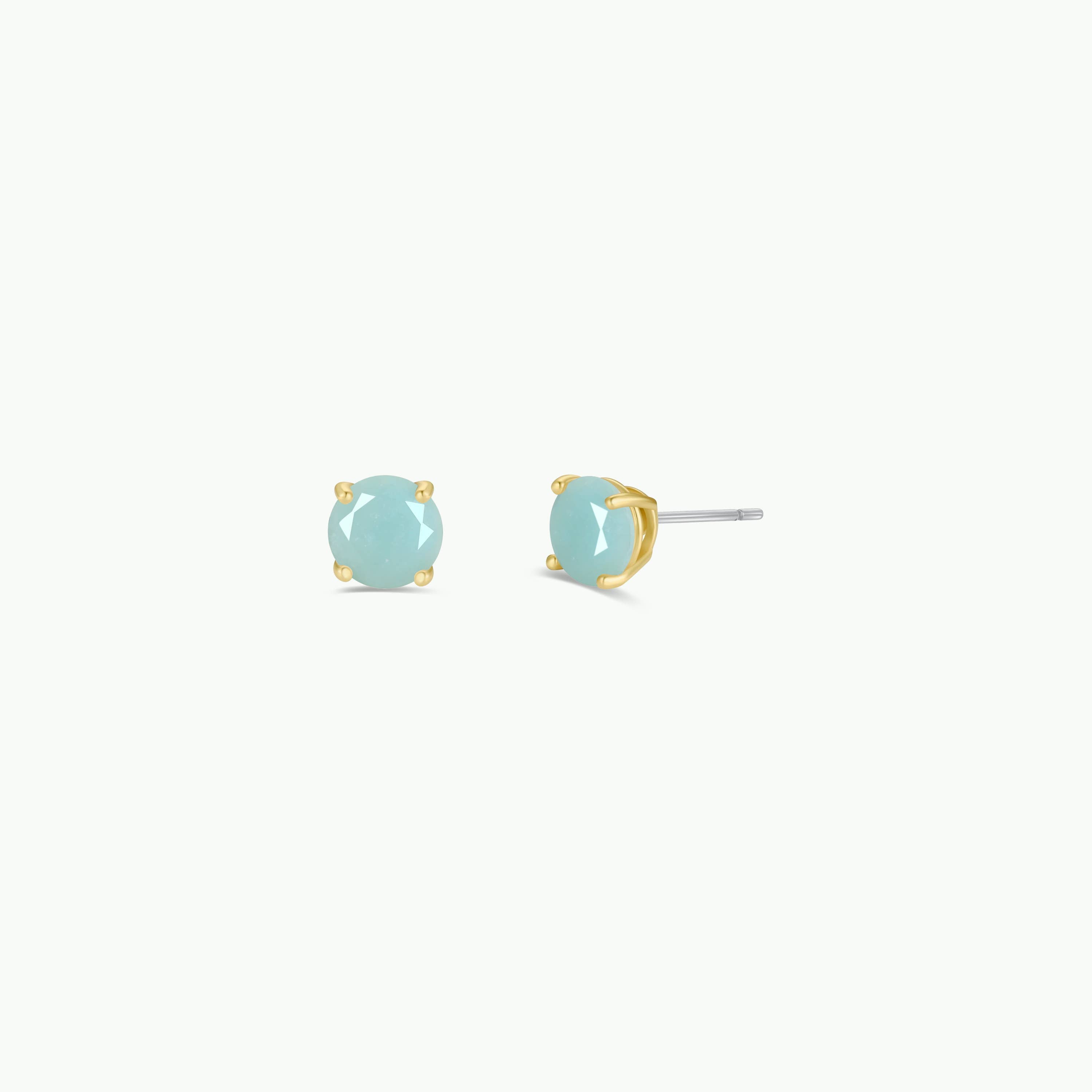 Amazonite Round Studs