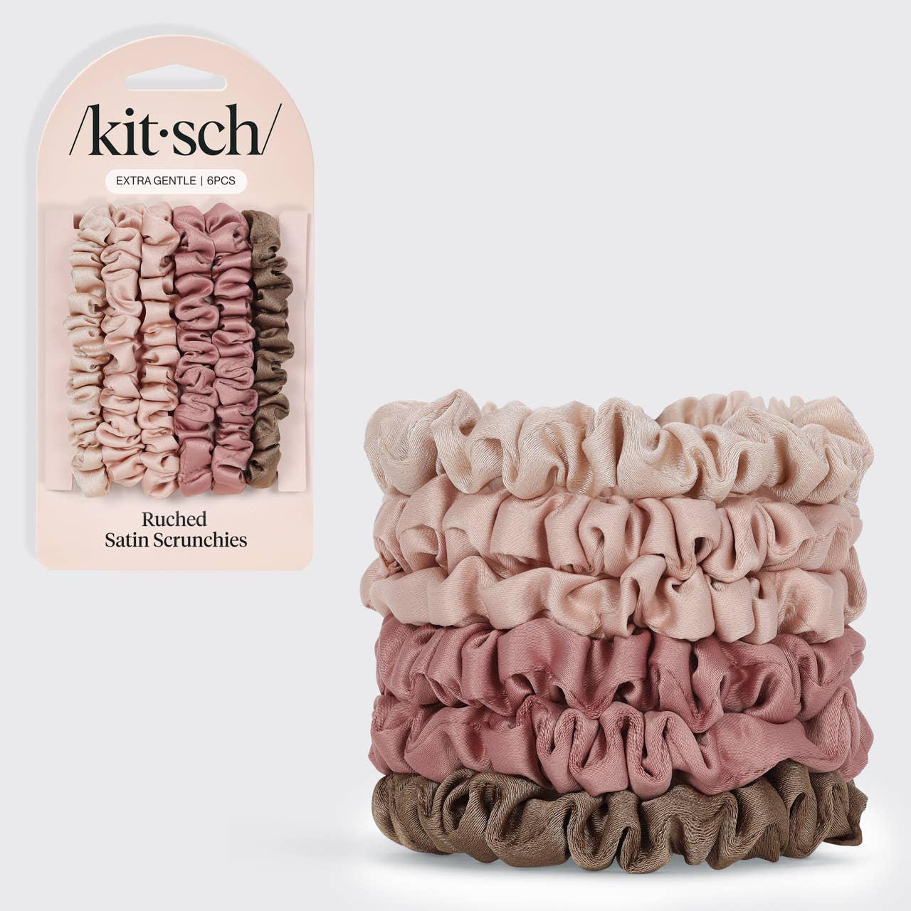 Ultra Petite Satin Scrunchies - Terracotta