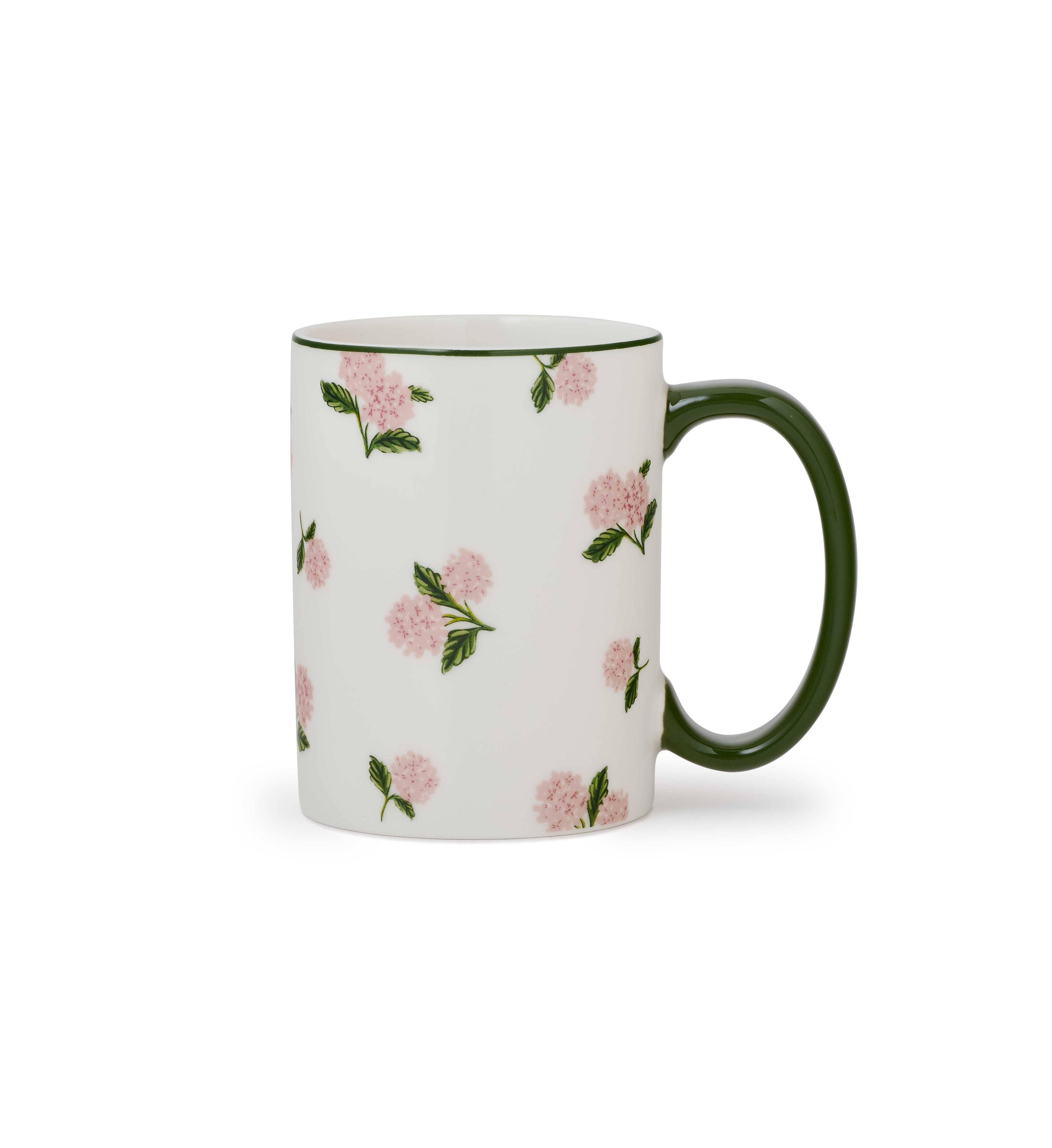 Pink Hydrangea Porcelain Mug