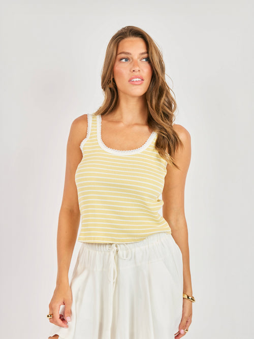 Dejavu Stripe Tank - Butter