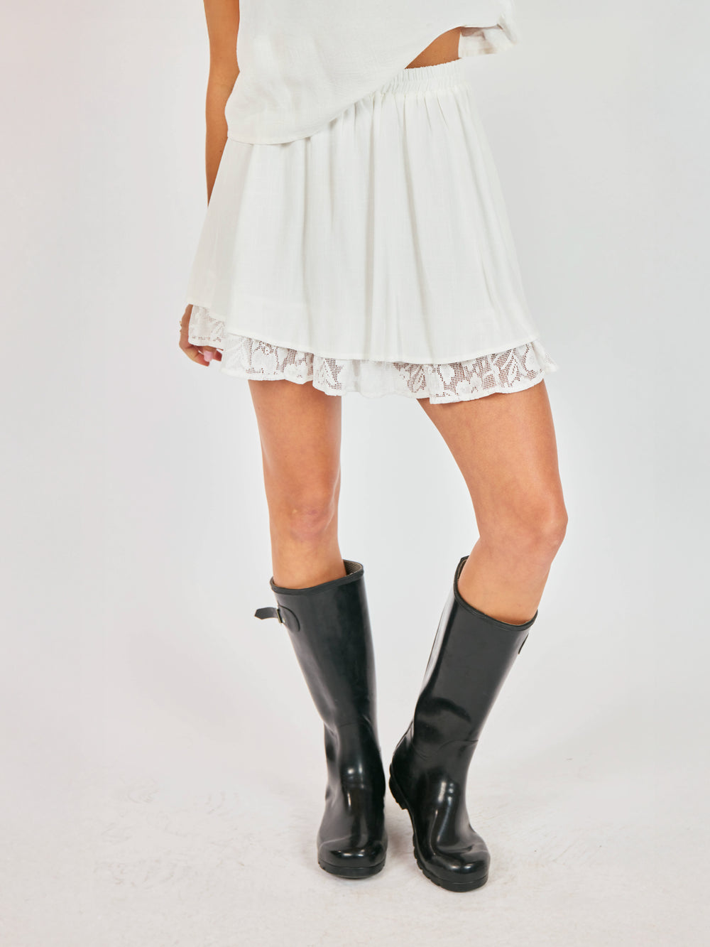 Misty Layered Lace Mini Skirt