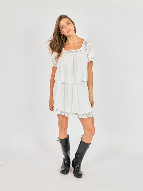 Misty Layered Lace Mini Skirt