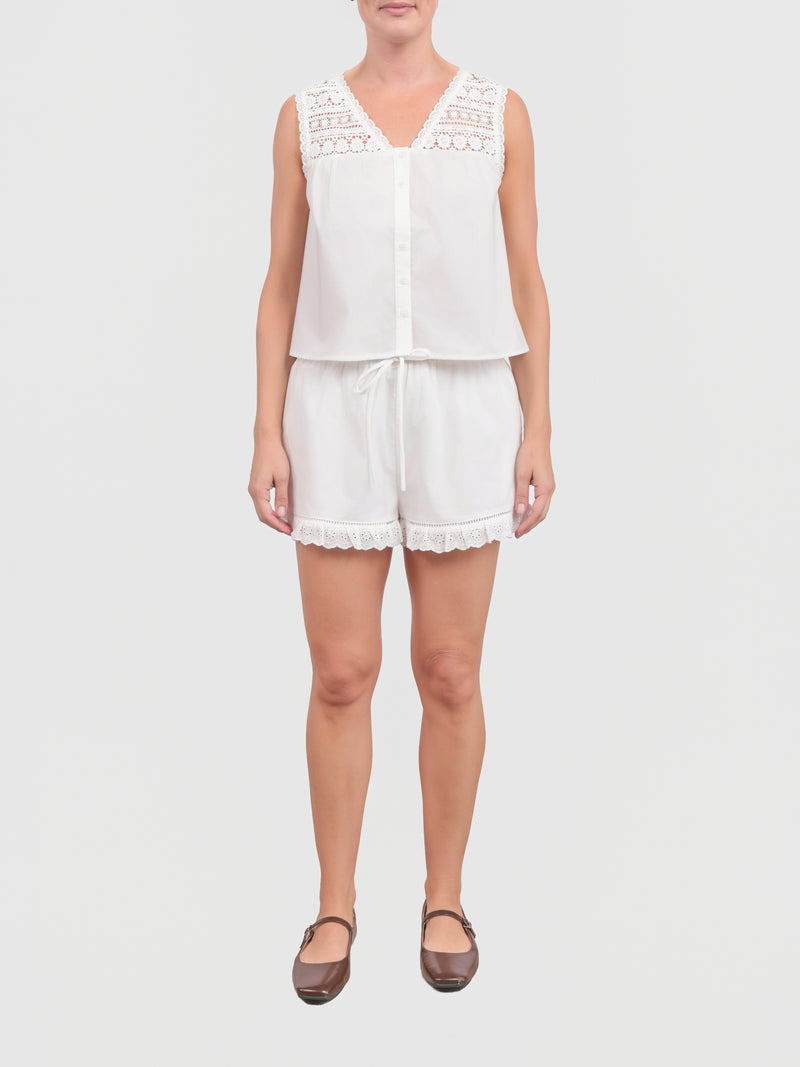 Lowtide Lace Trim Sleeveless Top