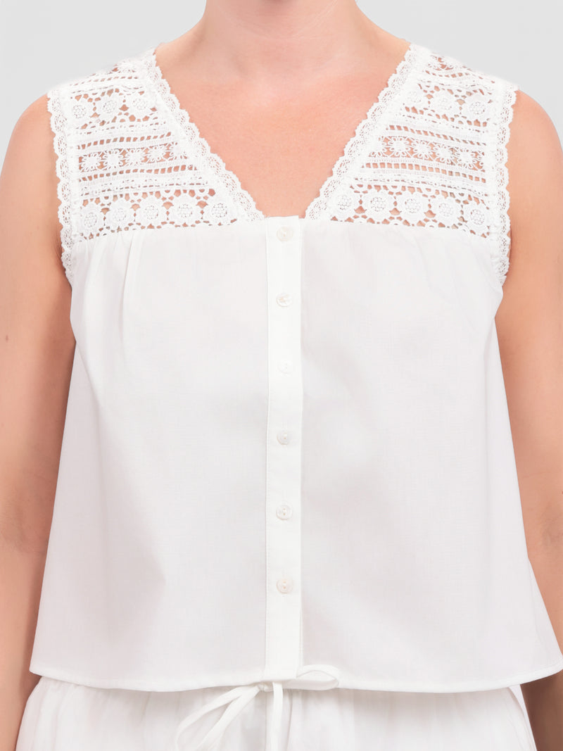 Lowtide Lace Trim Sleeveless Top