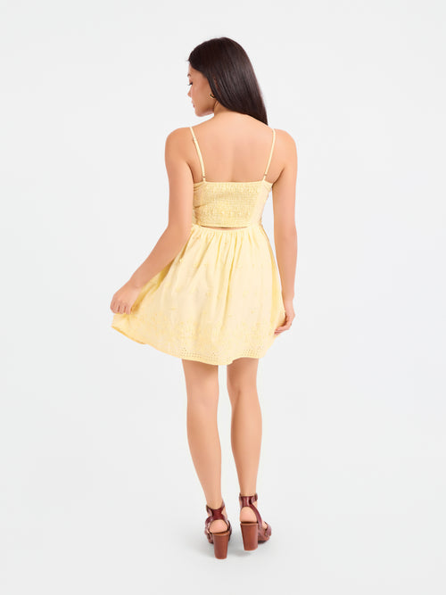 Beachglass Embroidered Mini Dress