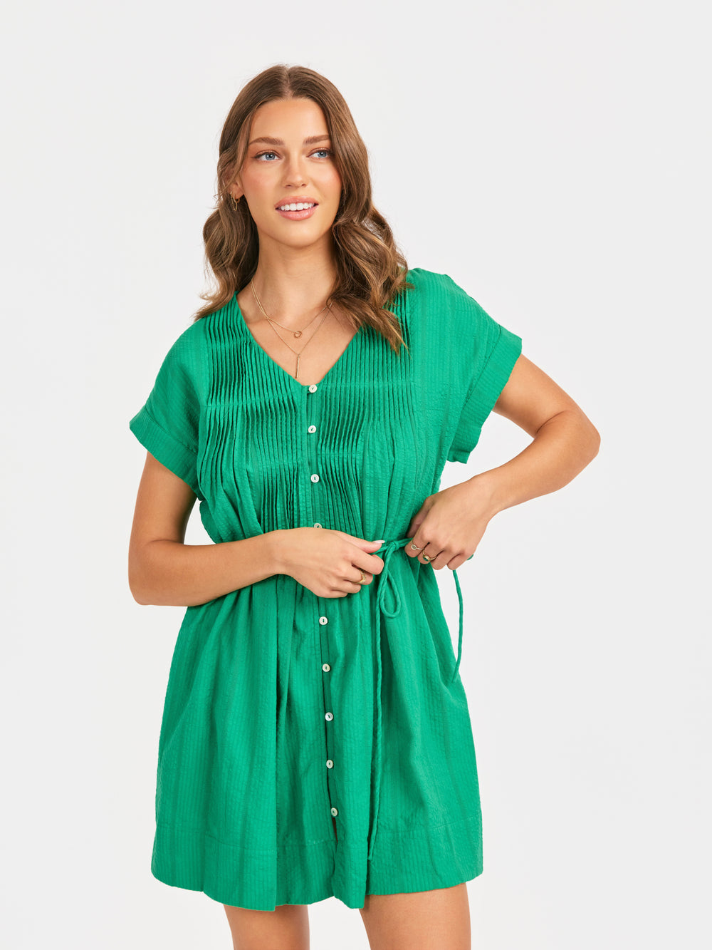 Radiate Pintuck Mini Dress