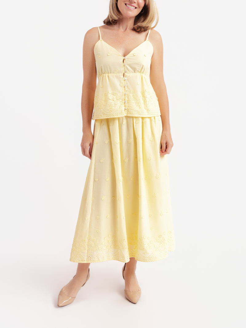 Beachglass Embroidered Maxi Skirt