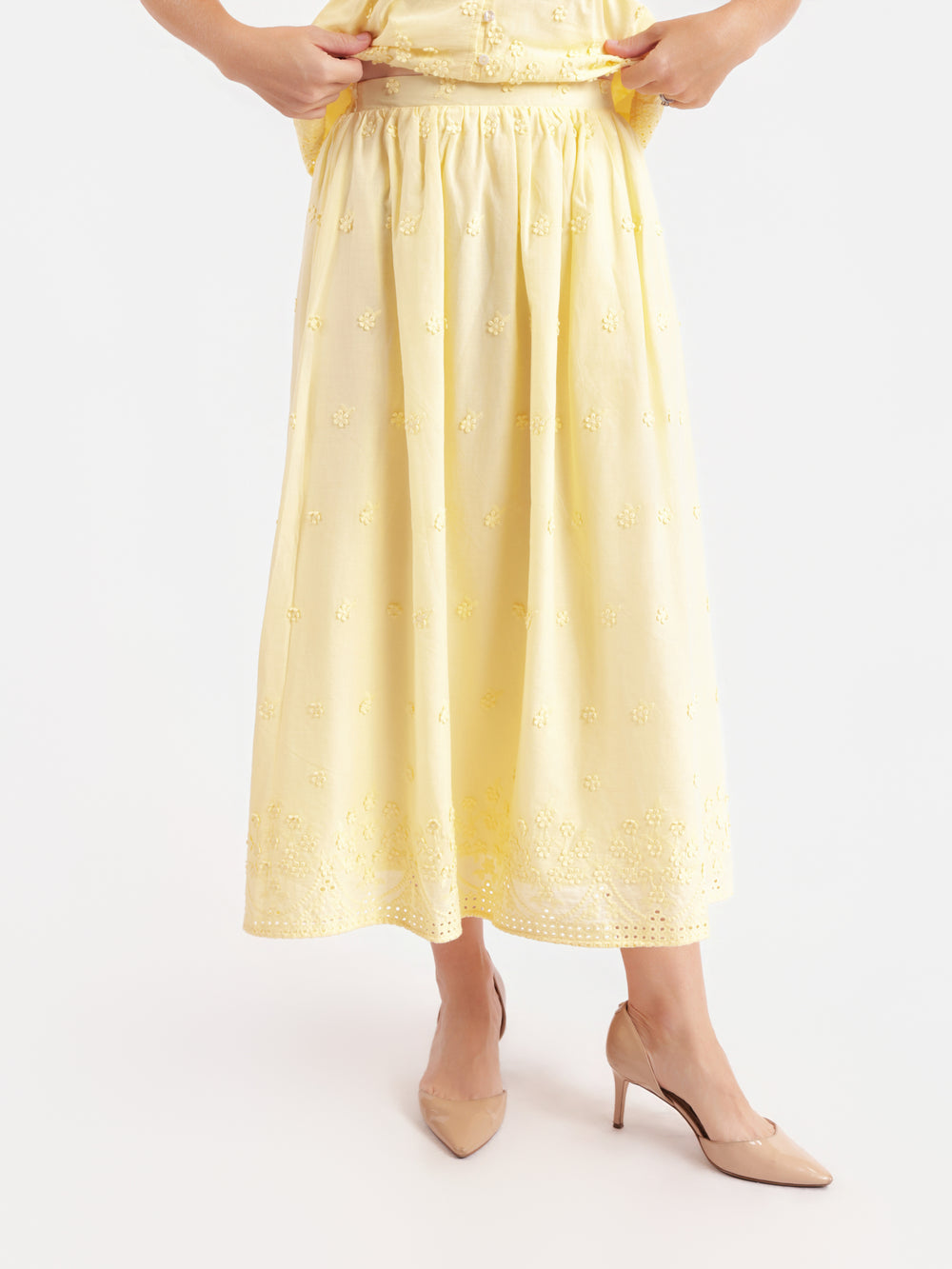 Beachglass Embroidered Maxi Skirt