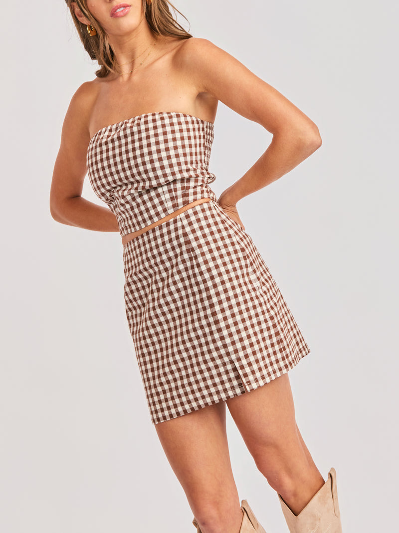Mustang Gingham Mini Skirt