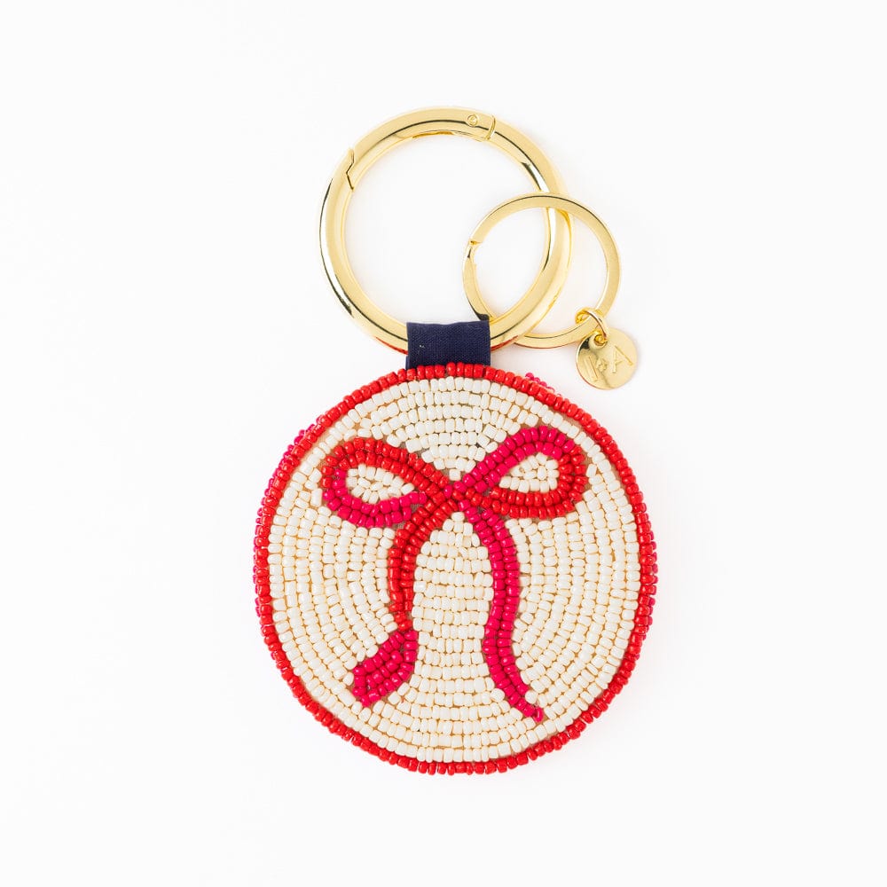 Kelsey Bow Beaded Key Ring