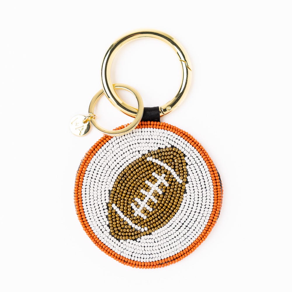 Gameday Football Beaded Key Ring