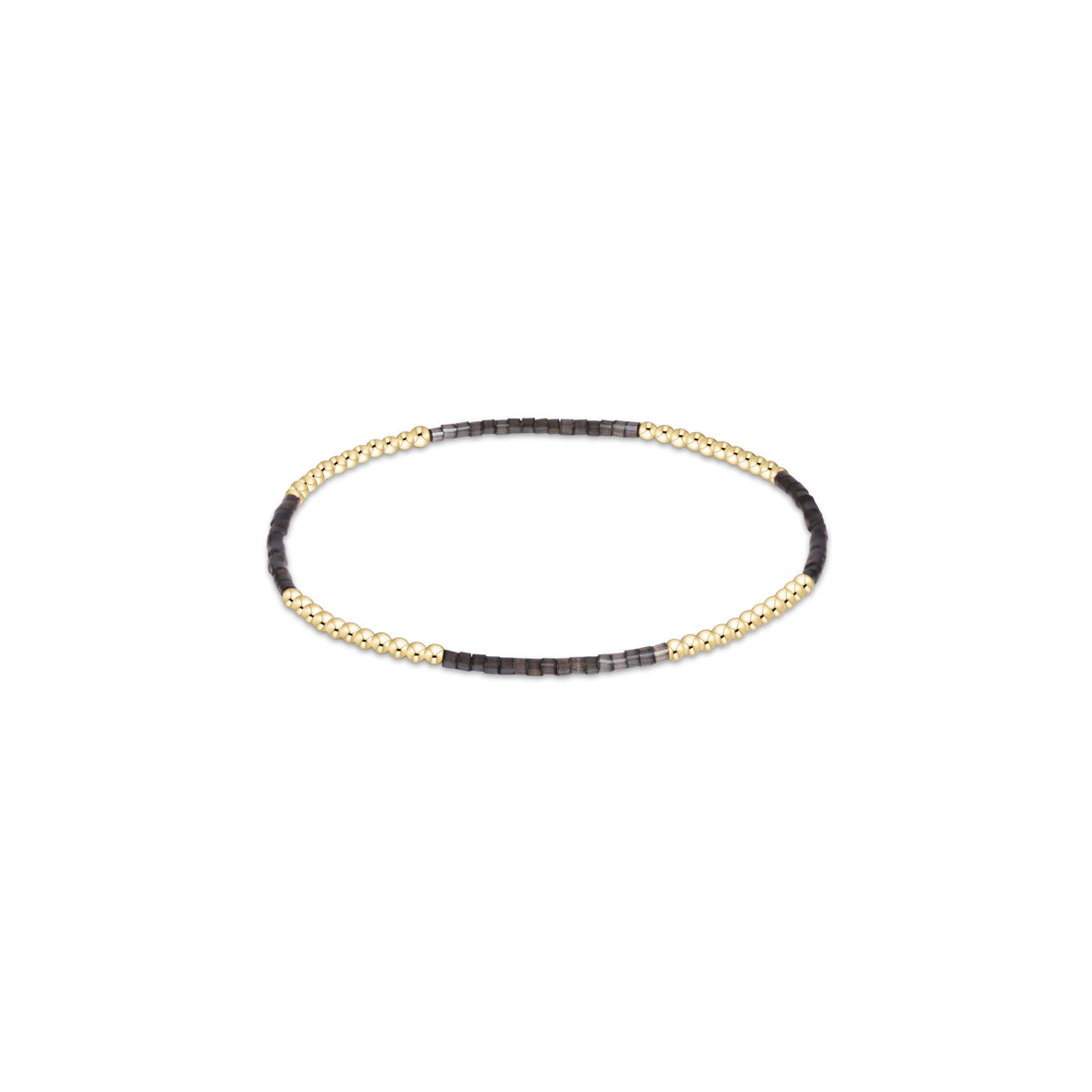 Hope Blissful bracelet with gold-tone seed beads and dark rectangular bead sections