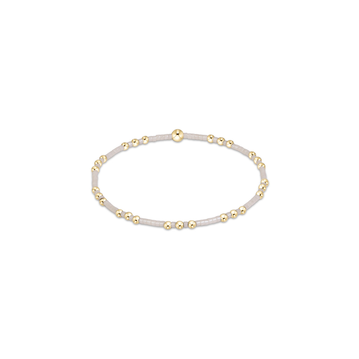 Gold and cream beaded bracelet with small round beads and clasp