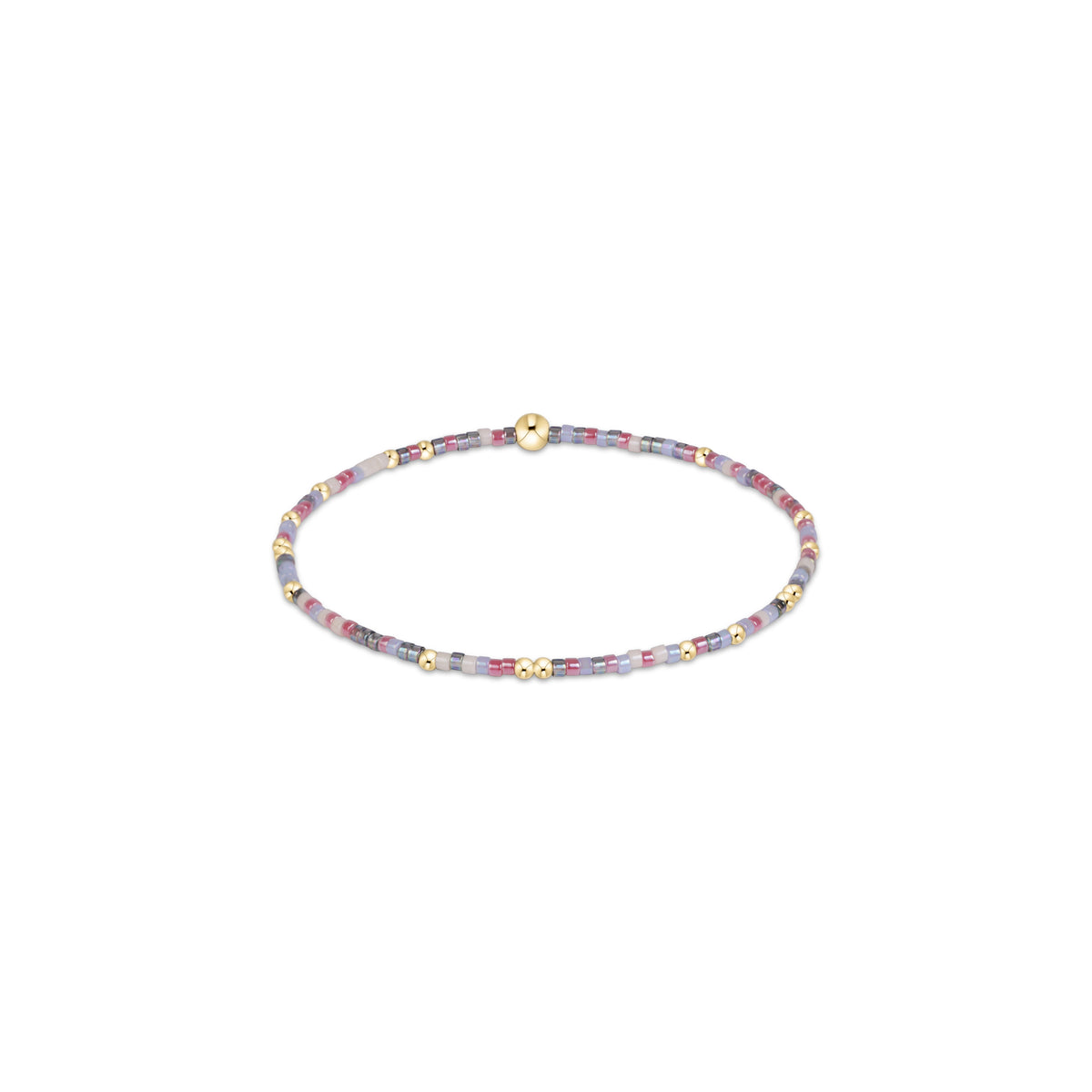 Multicolor beaded bracelet with small seed beads and gold-tone accents