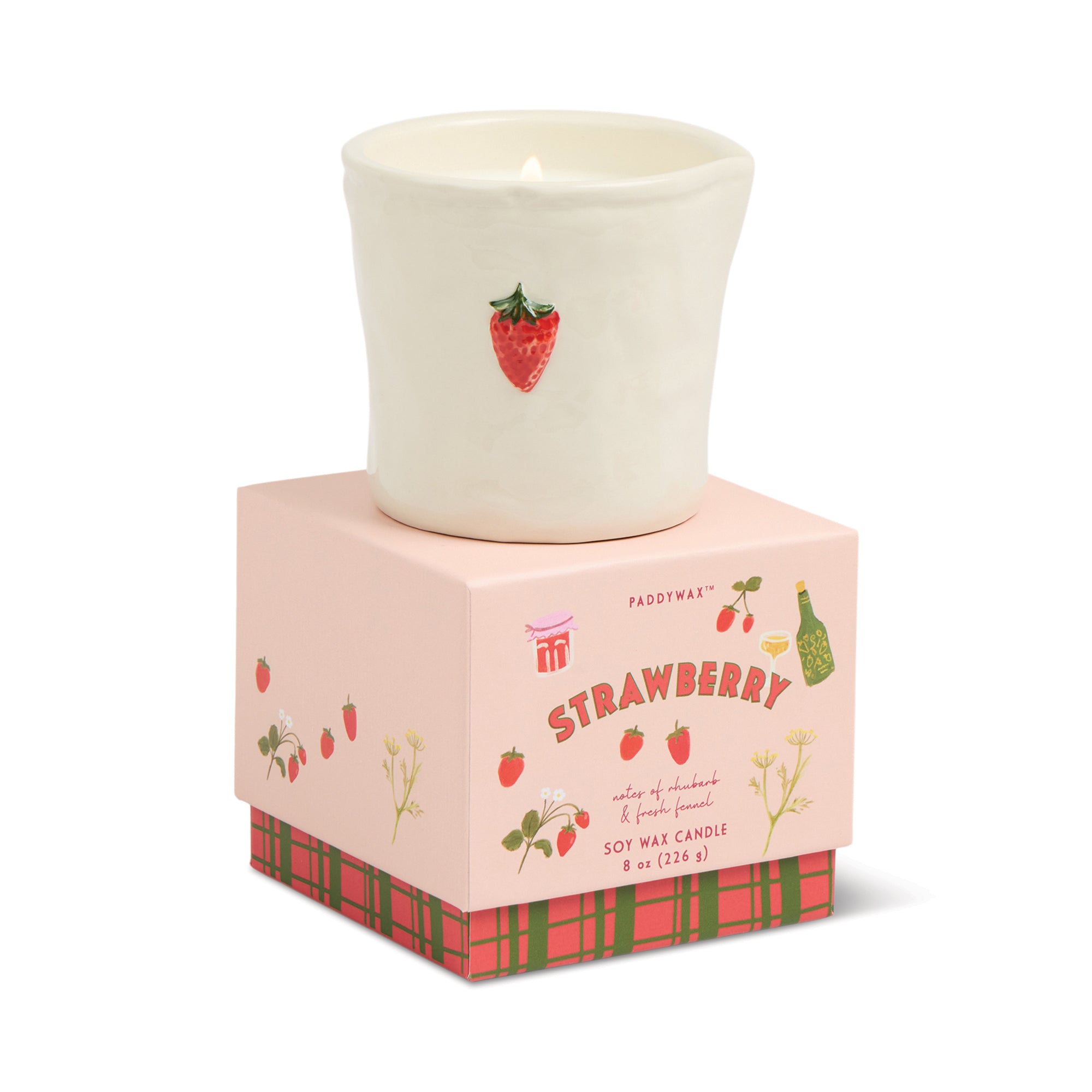 Strawberry Bistro Ceramic Candle