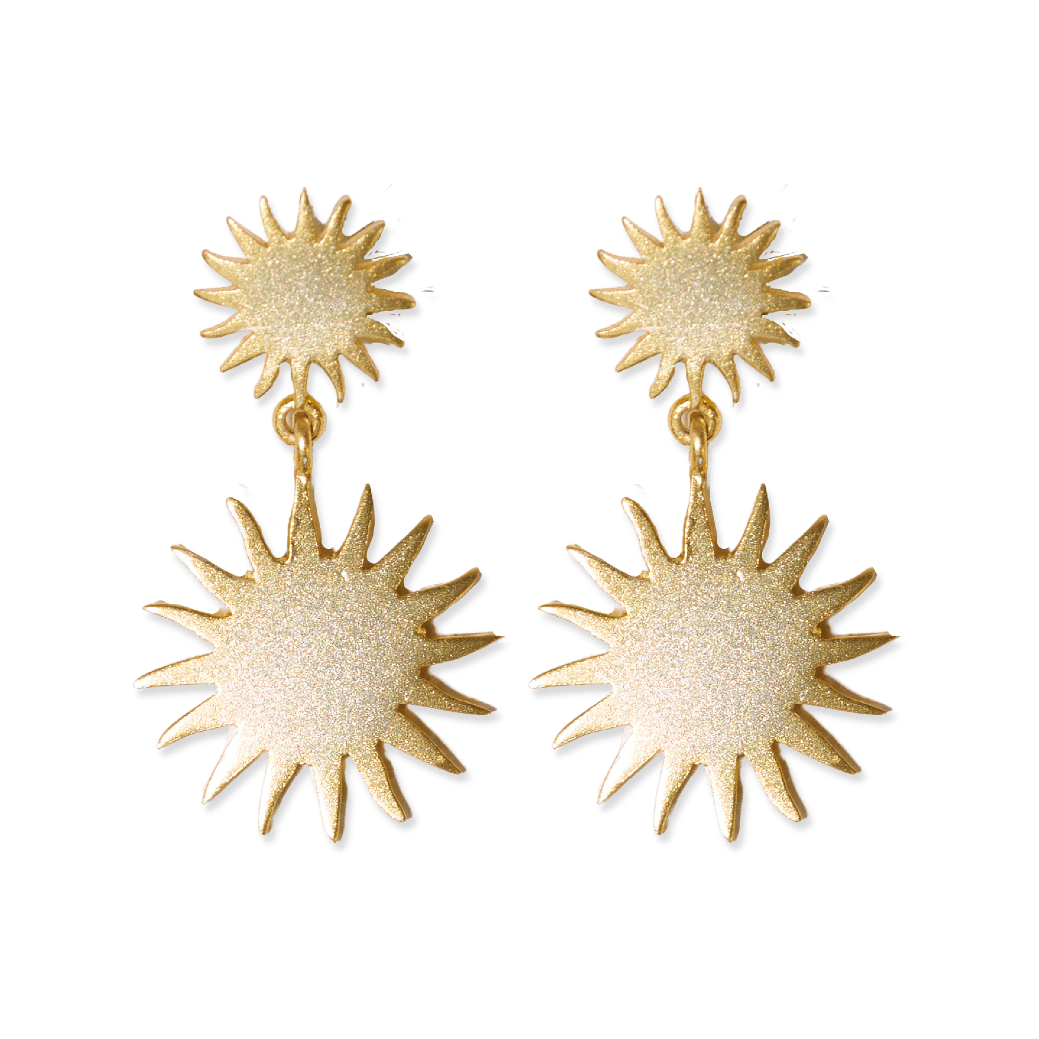 Emery Sunburst Drop Brass Earrings
