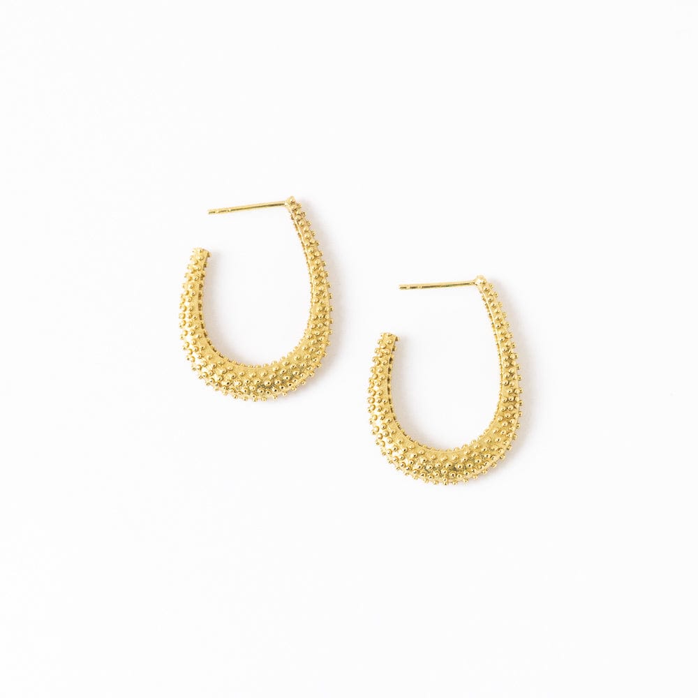 Hillary Textured Brass Hoop Earrings