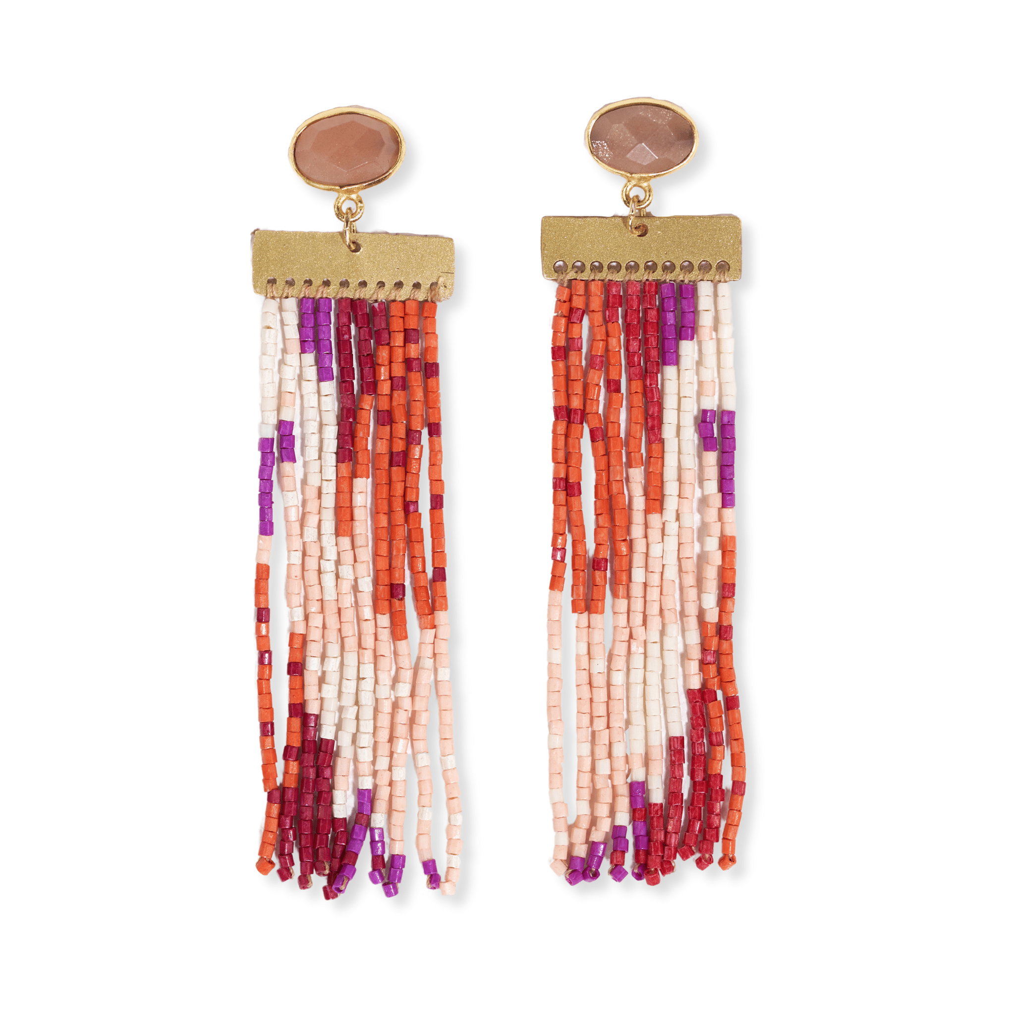Lilah Semi Precious Stone Fringe Earrings