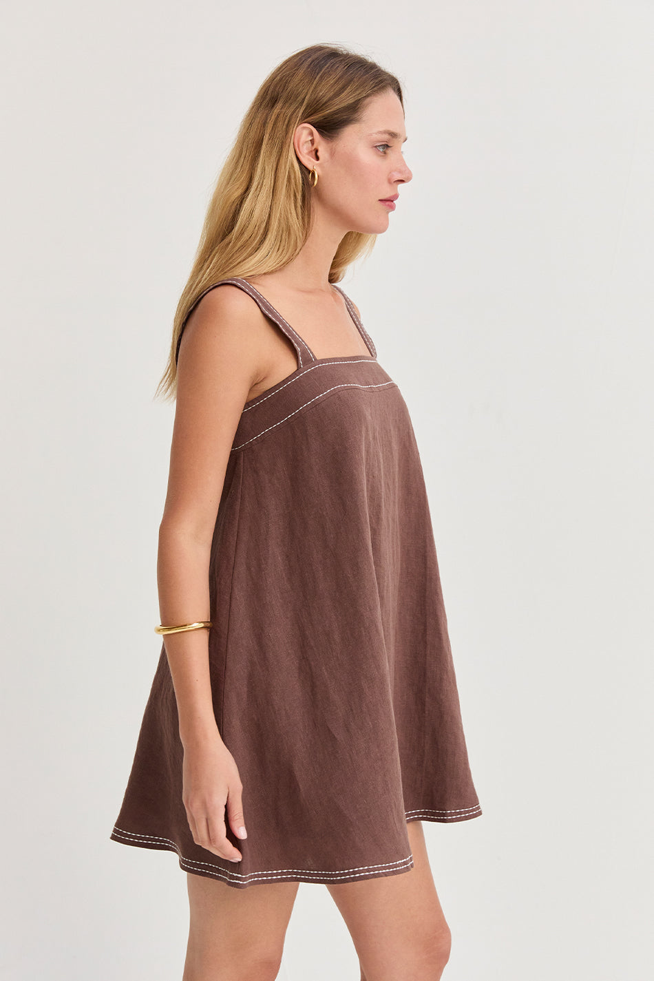 Jael Contrast Stitch Mini Dress