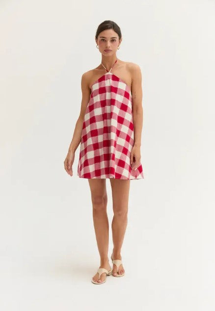 Flora Gingham Romper Dress