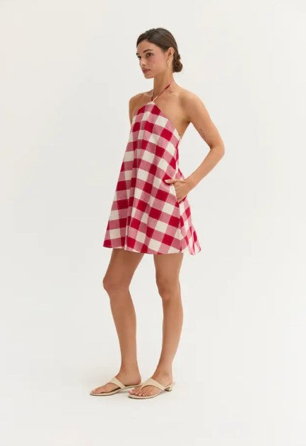 Flora Gingham Romper Dress