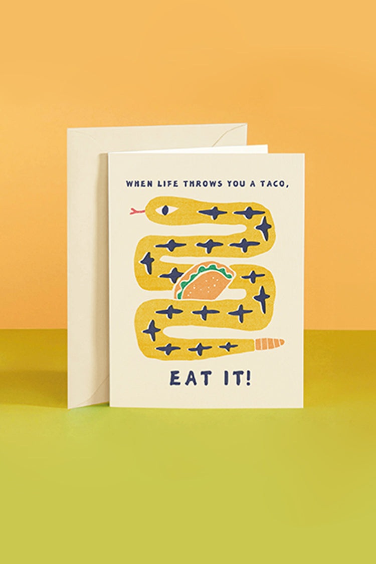 Taco Snake Greeting Card