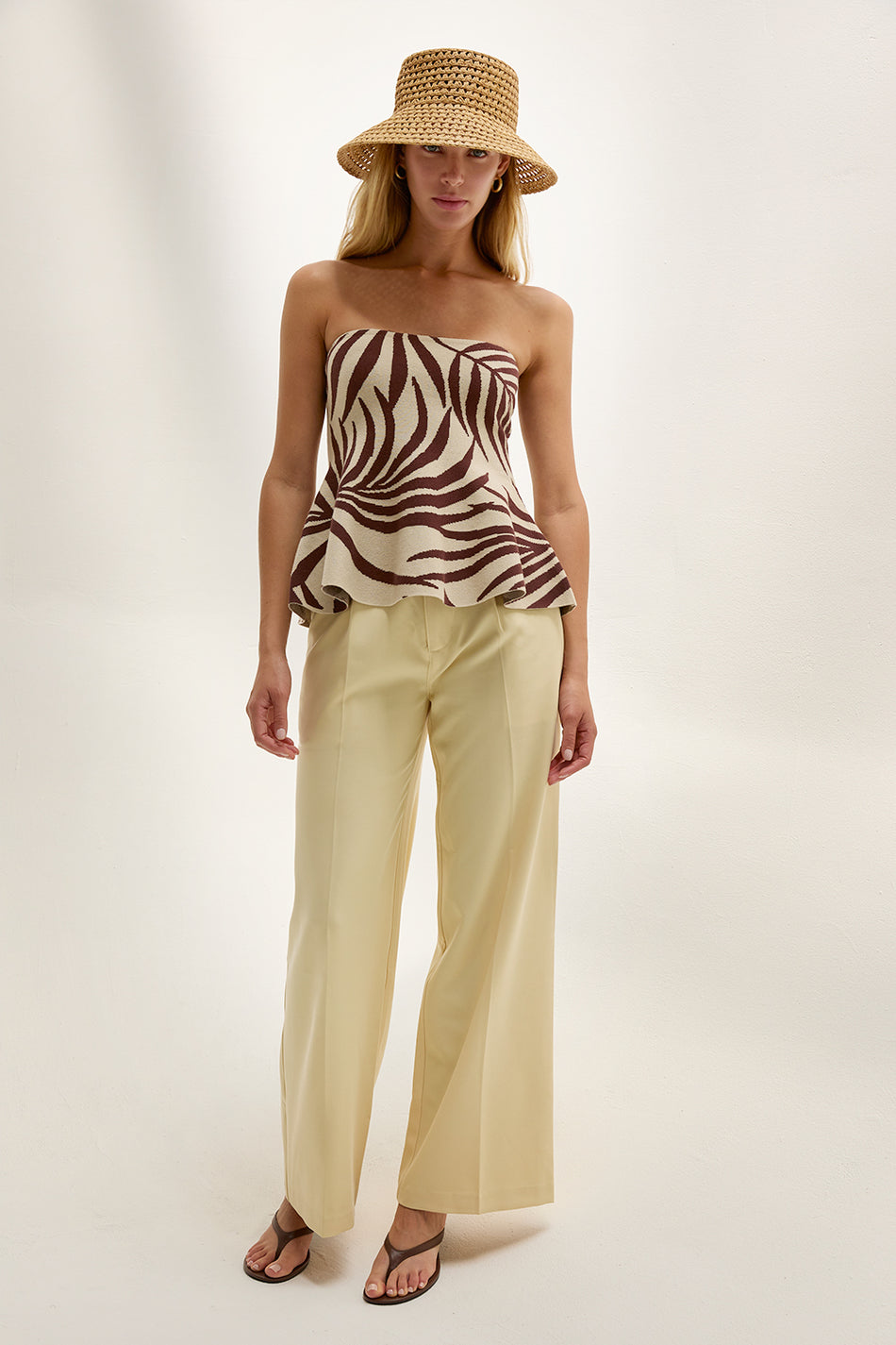 Ayanna Leaf Peplum Top