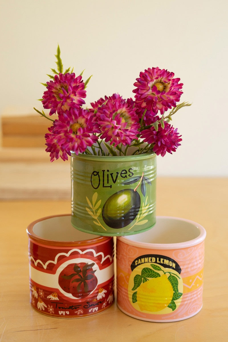 Canned Goods Ceramic Planter