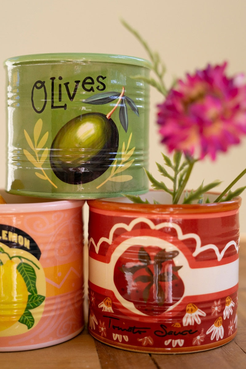 Canned Goods Ceramic Planter