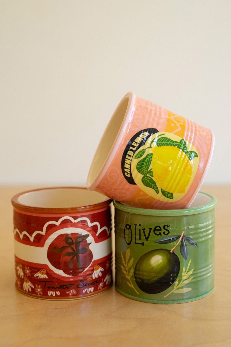 Canned Goods Ceramic Planter