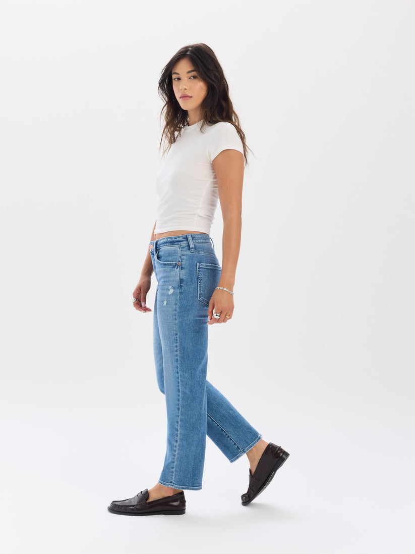 Rebel Mid Rise Ankle Slim Straight - Real Deal
