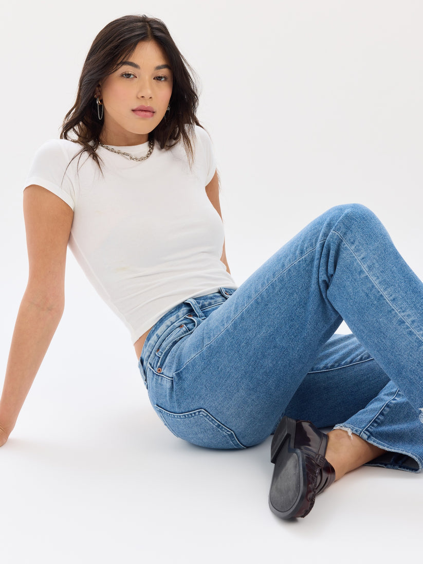 Rebel Mid Rise Ankle Slim Straight - Real Deal