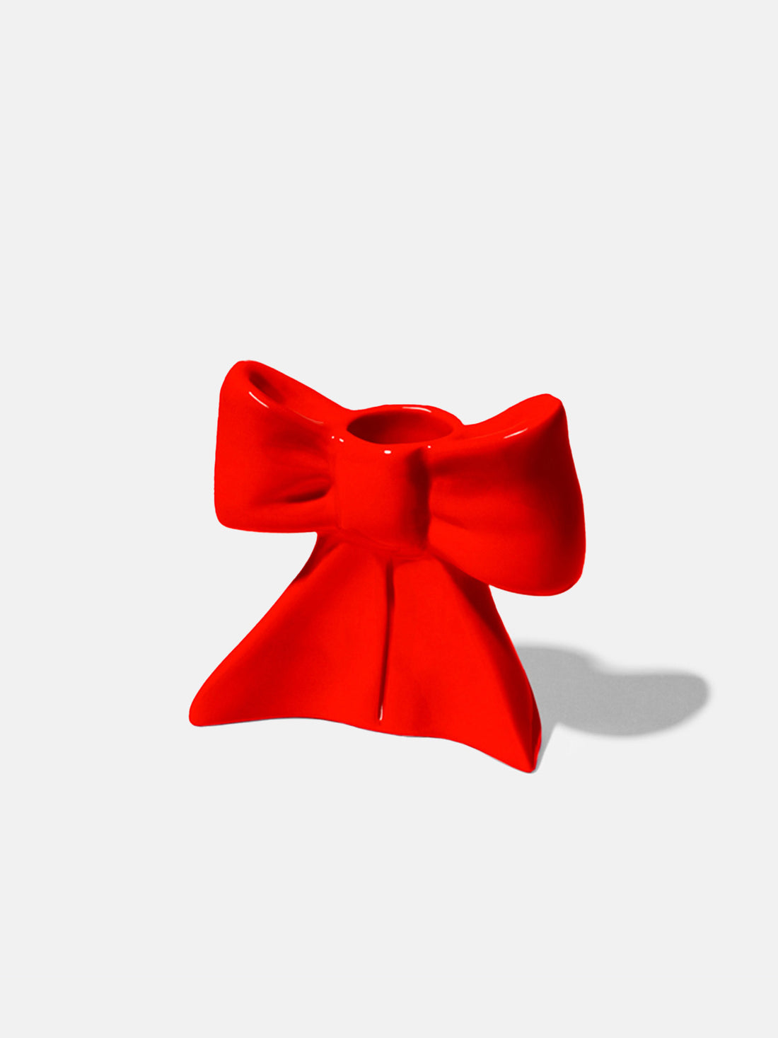 Red Bow Small Candle Holder