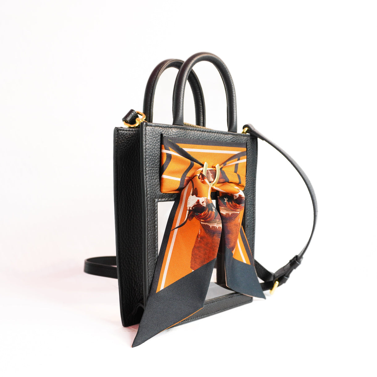 Mini Calista Clear + Dapper Longhorn Stadium Bag - Black