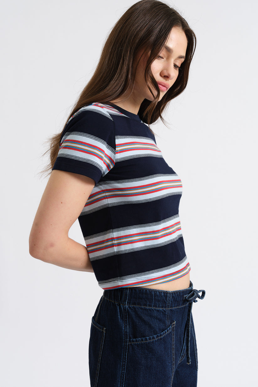 Zuma Crew Neck Tee - Shadow Stripe