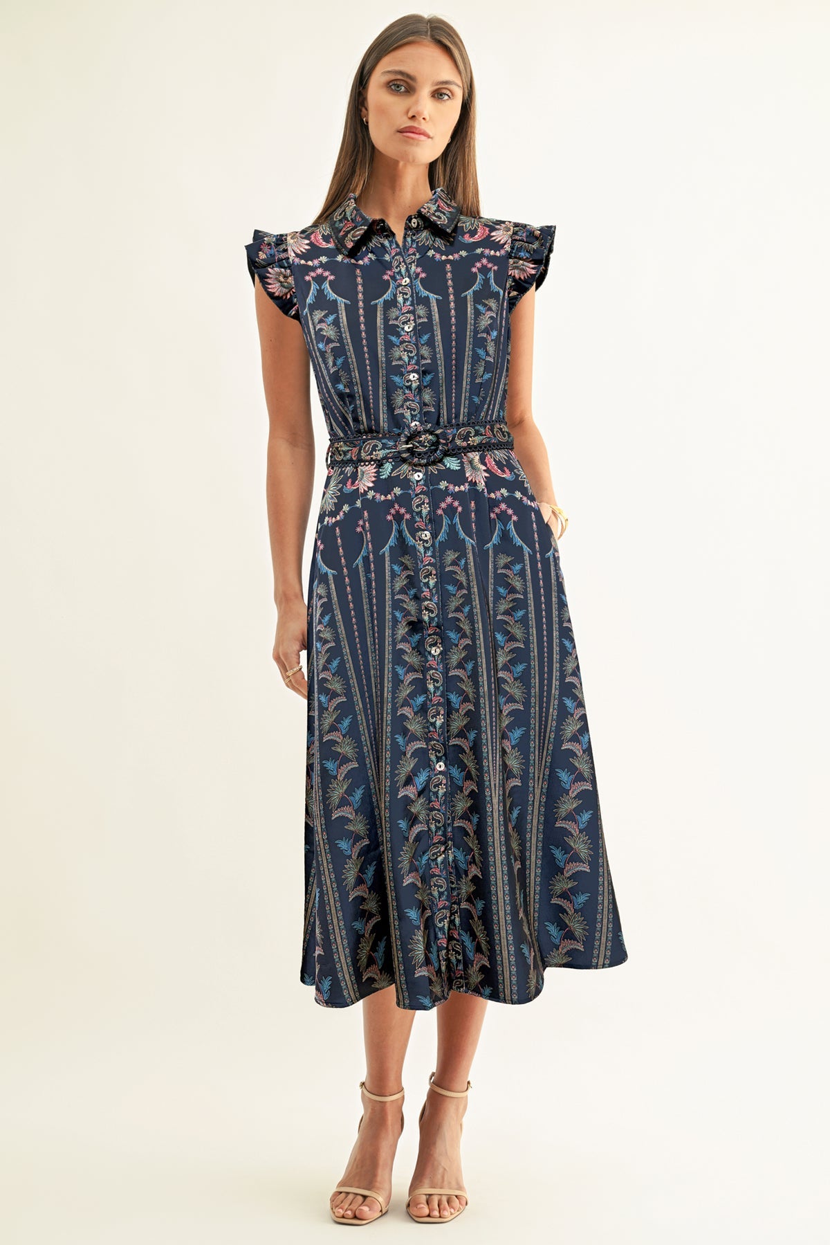 Karly Ruffled Midi Dress
