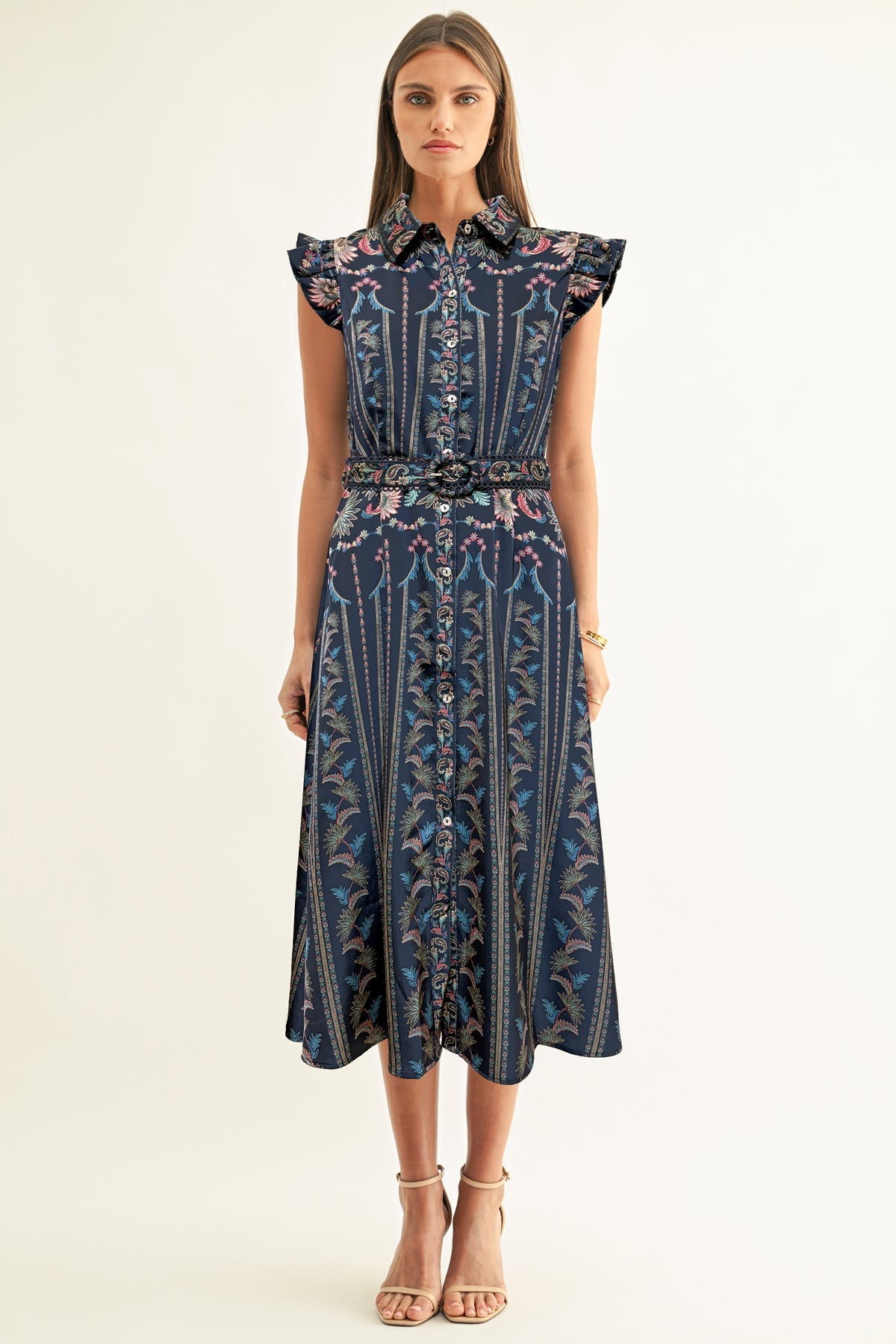 Karly Ruffled Midi Dress