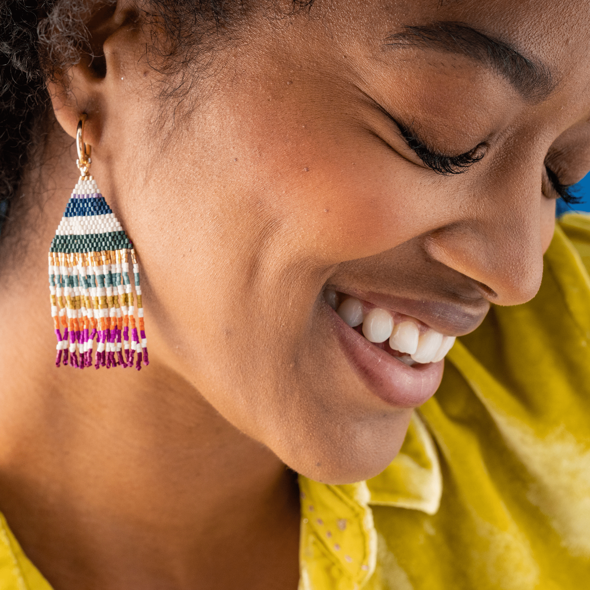 James Mini Hoop Fringe Earrings