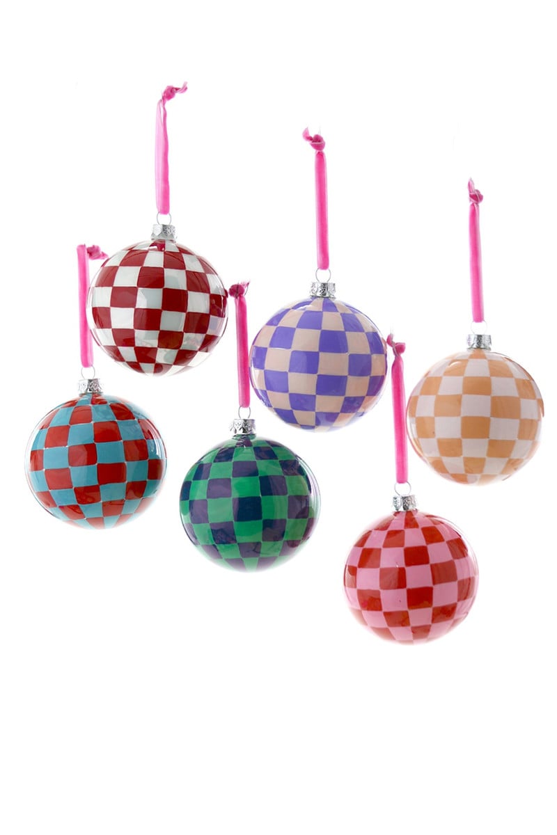 Checkered Bauble Ornament - Large