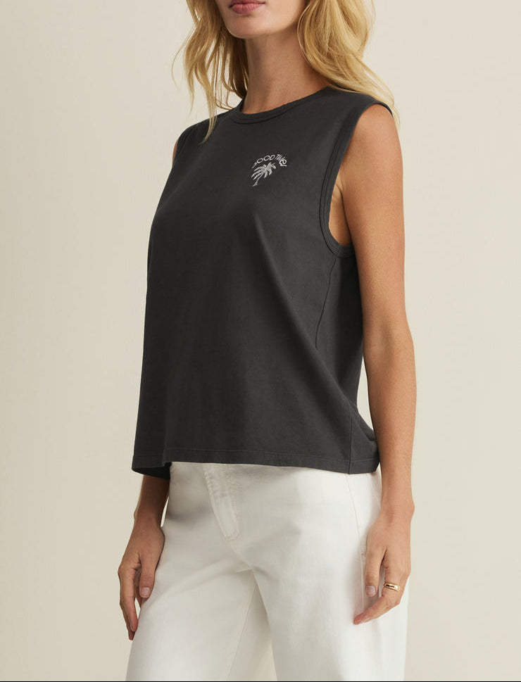 Good Times Muscle Tank - Black Sand
