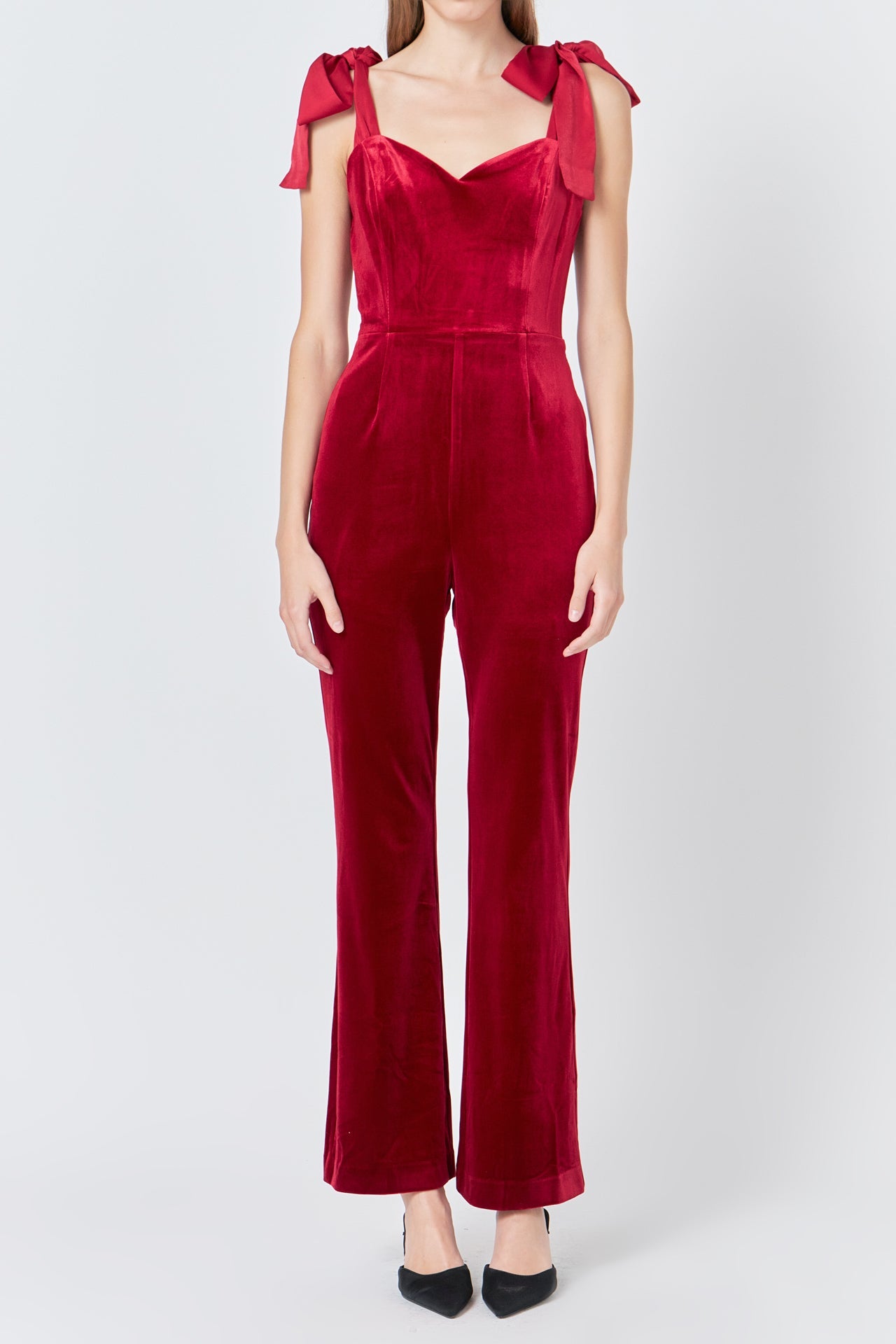 Simply Lovely Satin Velvet Jumpsuit **FINAL SALE**