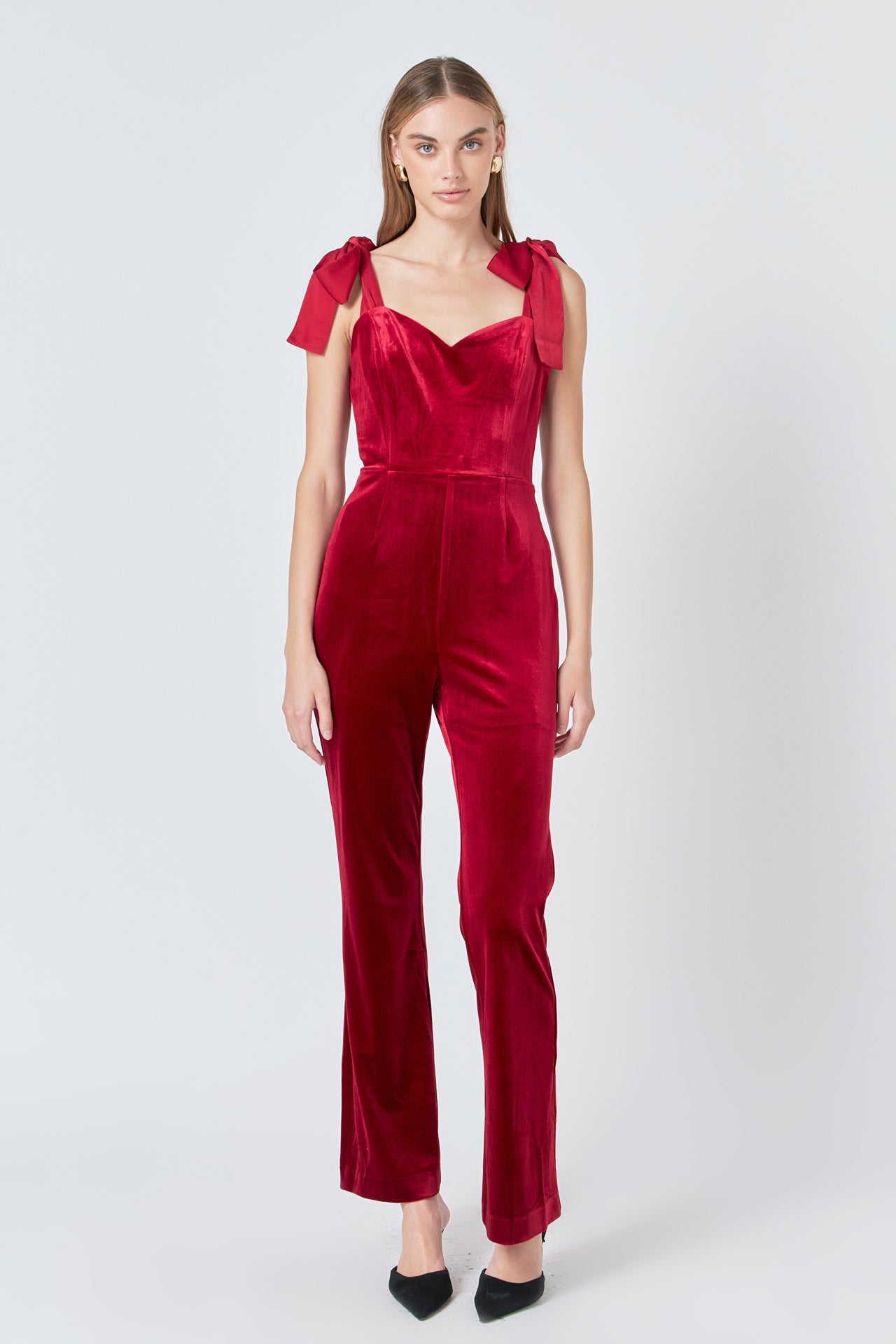 Simply Lovely Satin Velvet Jumpsuit **FINAL SALE**