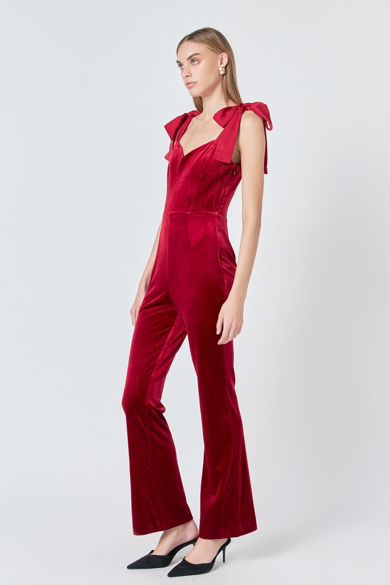 Simply Lovely Satin Velvet Jumpsuit **FINAL SALE**