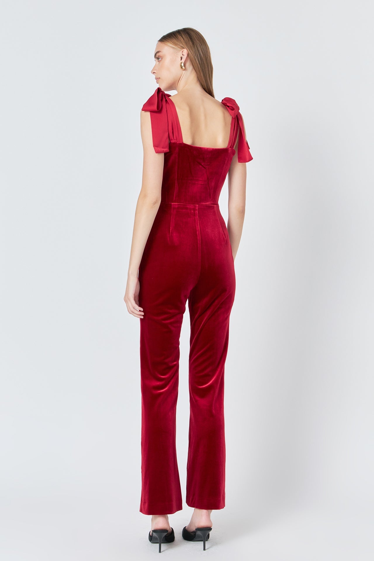Simply Lovely Satin Velvet Jumpsuit **FINAL SALE**
