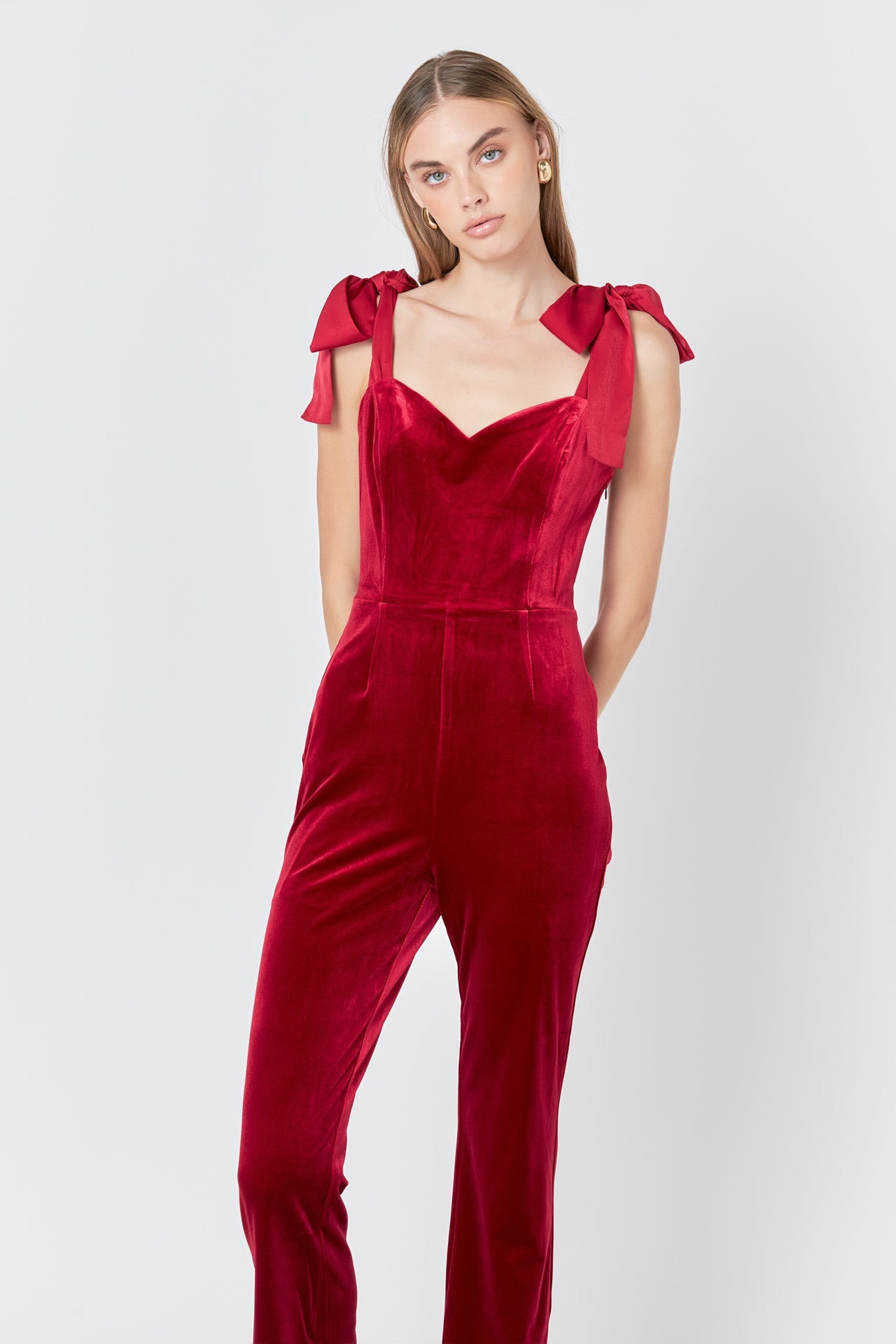 Simply Lovely Satin Velvet Jumpsuit **FINAL SALE**