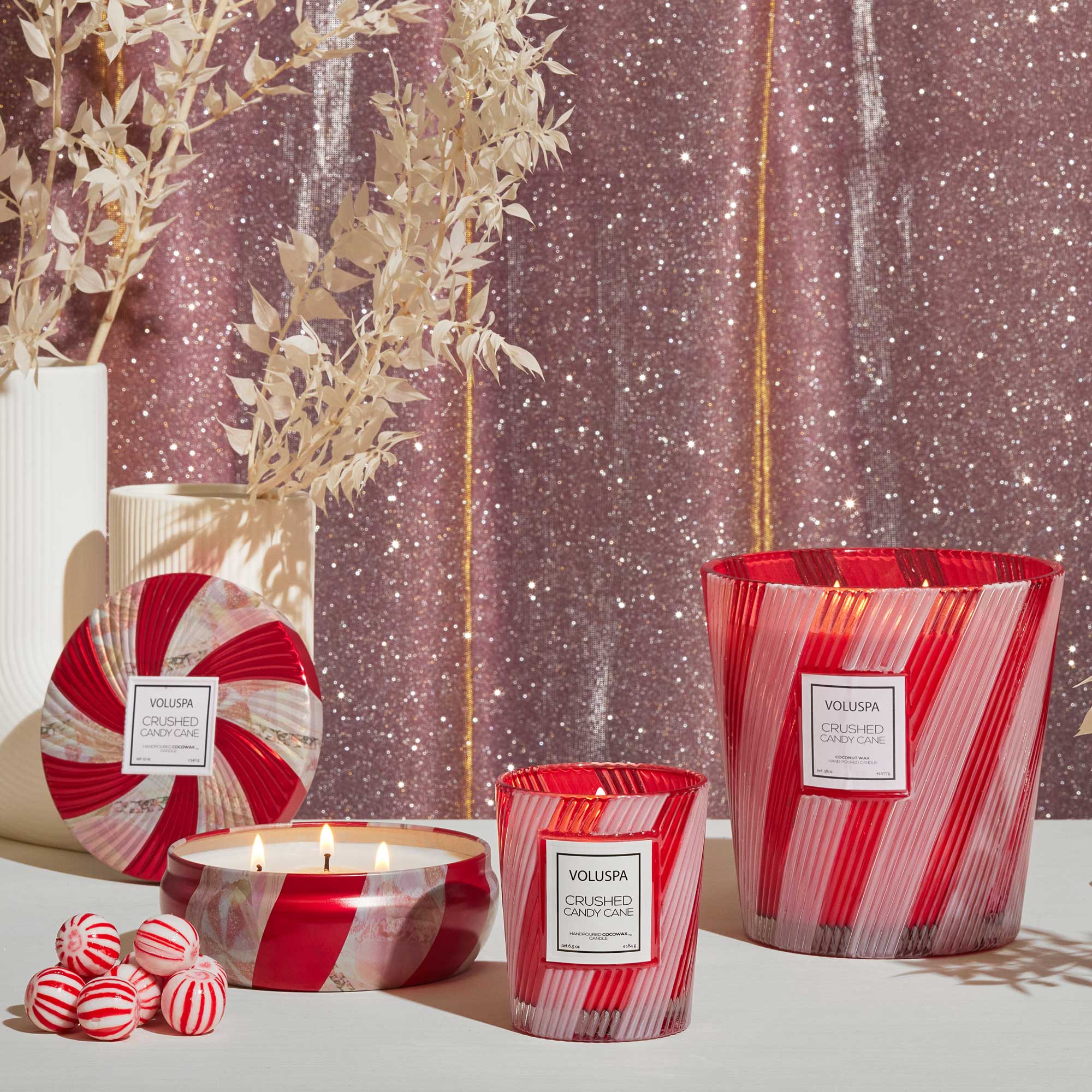 Crushed Candy Cane 3 Wick Candle