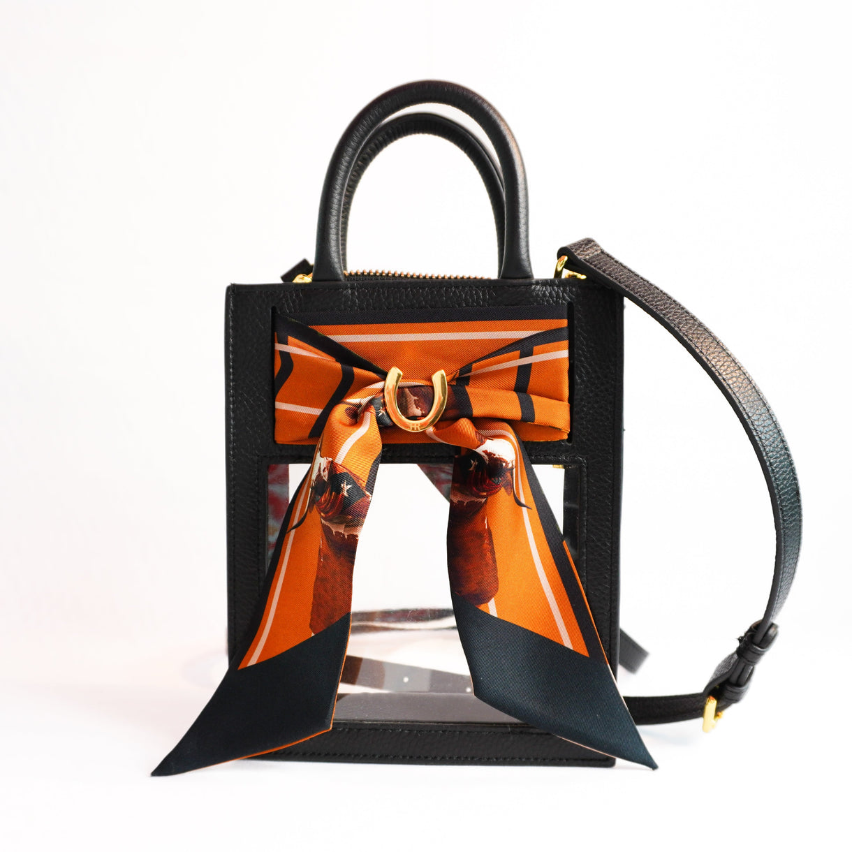 Mini Calista Clear + Dapper Longhorn Stadium Bag - Black