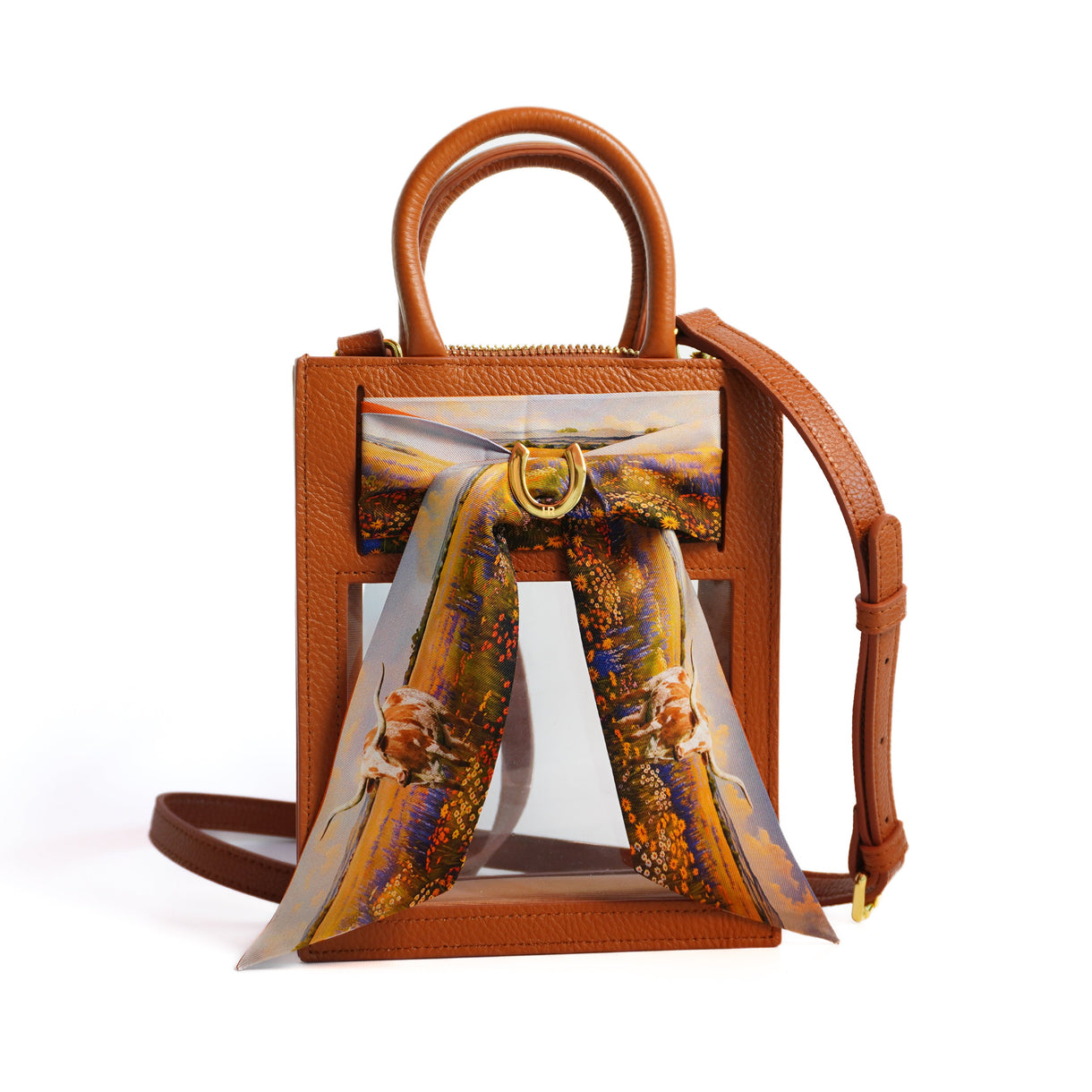 Mini Calista Clear + Texas Stadium Bag - Camel
